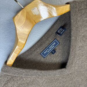 Vintage Navy Cutter Sweater Mens L Brown 100% Pure Cashmere‎ Pullover Minimalist